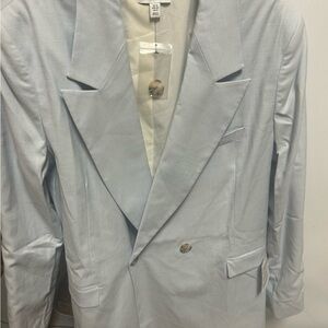 NWT Topshop Light Blue Women's Double-Breasted Blazer